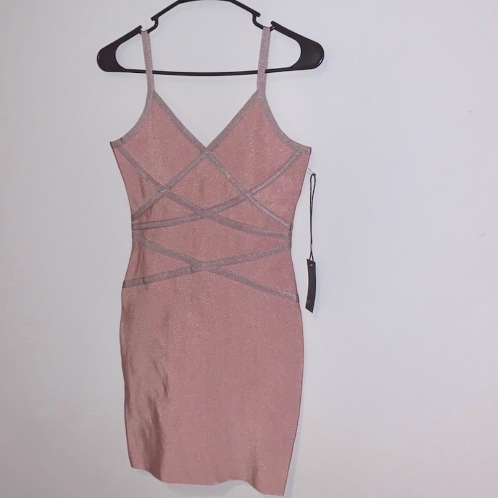 Color Block Bodycon Bandage Dress - Picture 3 of 5